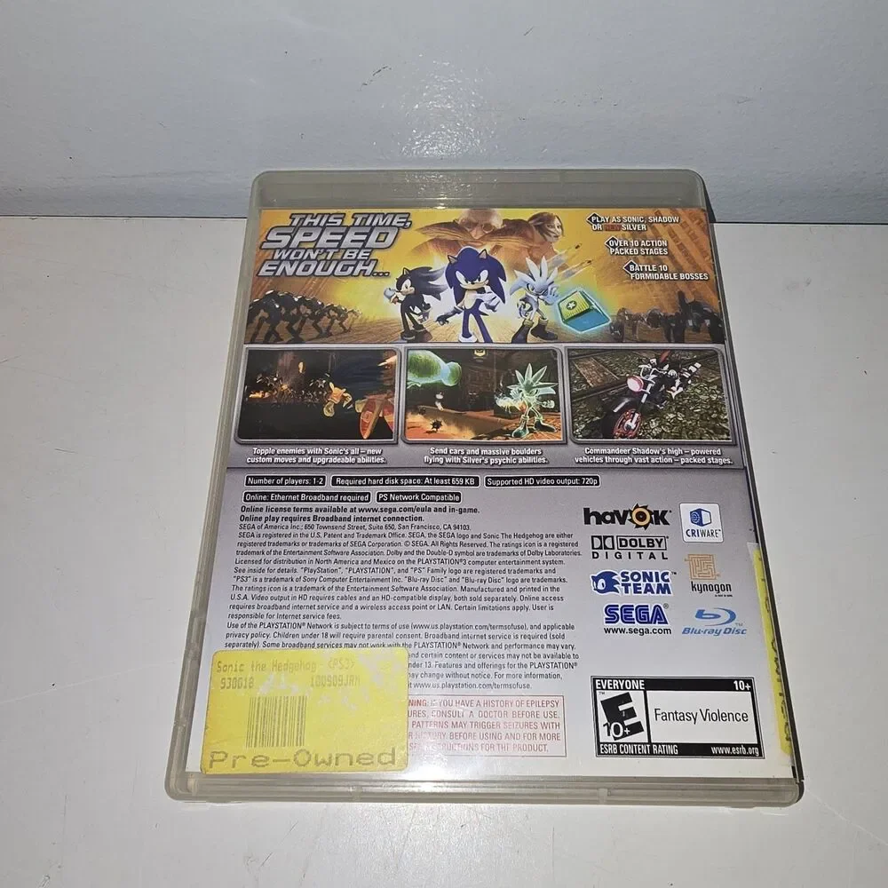 Sonic the Hedgehog - Playstation 3 CIB